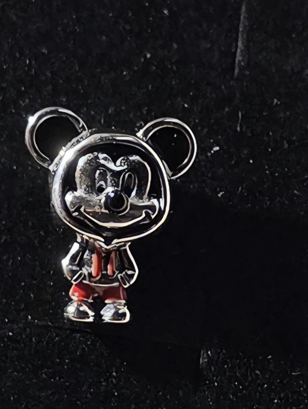 Mickey Silver Bear Enamel Charm - Red Outfit